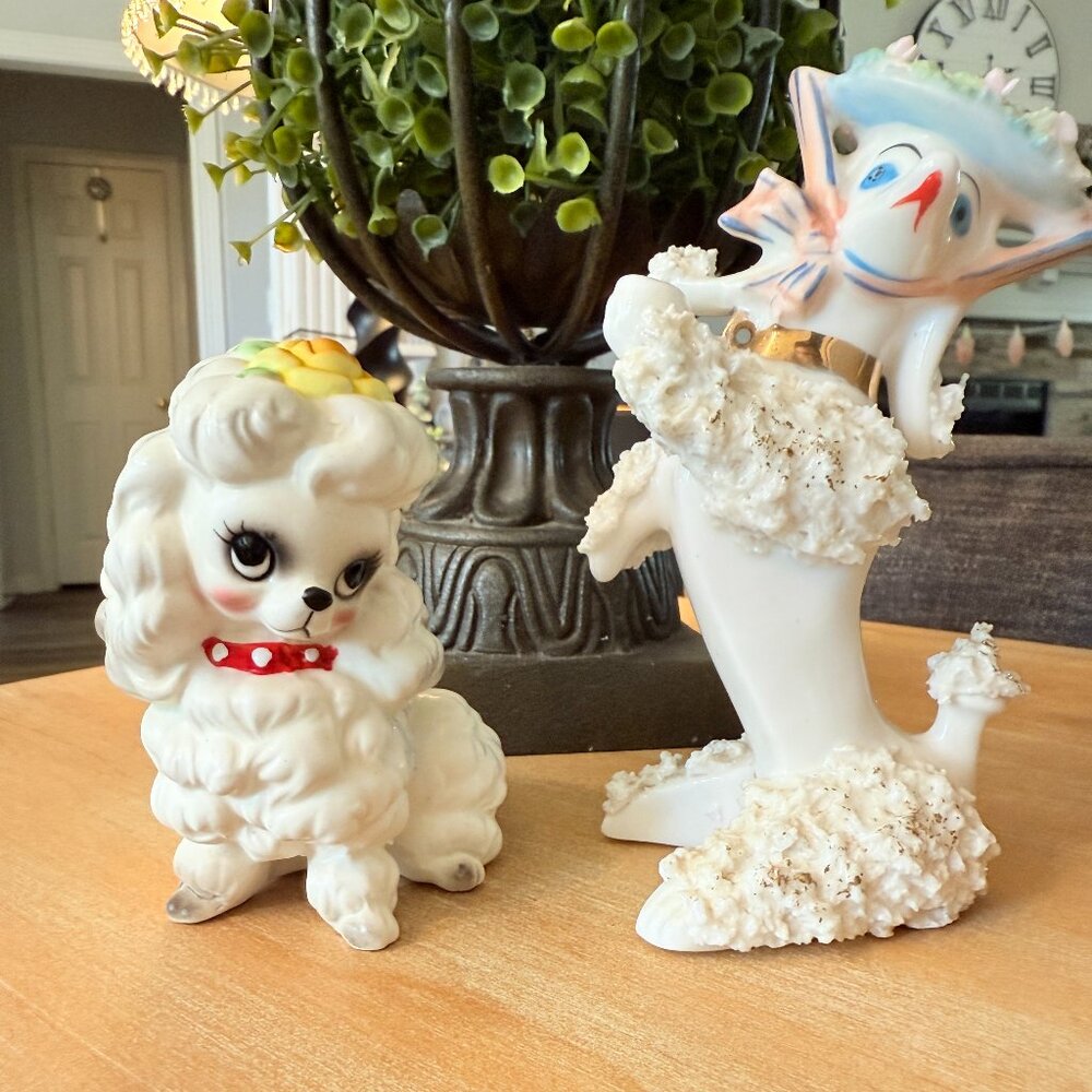 ❌SOLD❌1950s Josef Originals Ceramic Poodle with spaghetti poodle friend - Picture 5 of 16